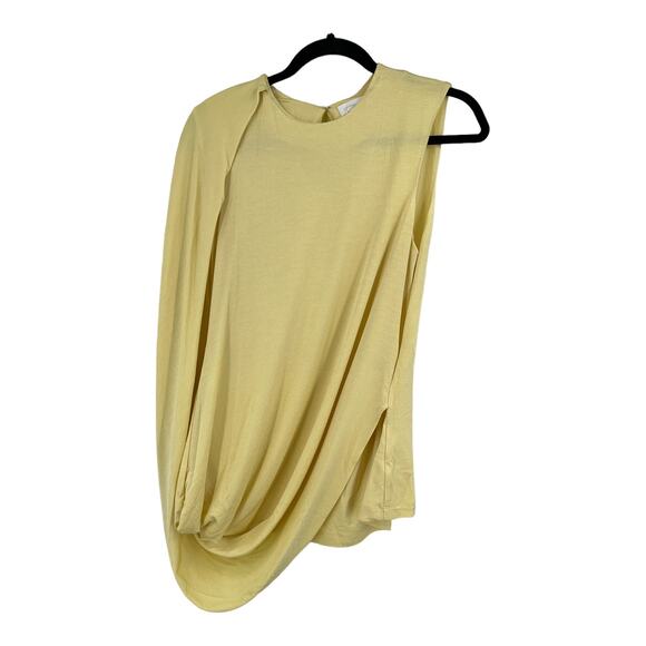 Jonathan Simkhai top Safiya draped sleeve yellow Medium M - Picture 2 of 5